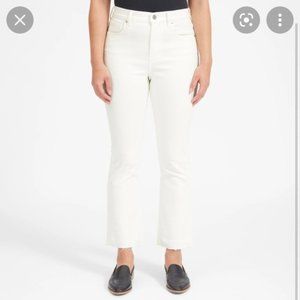 Everlane High Rise Kick Crop White Jeans, 31
